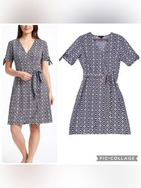 Black & White Printed Women’s Wrap Mini Dress